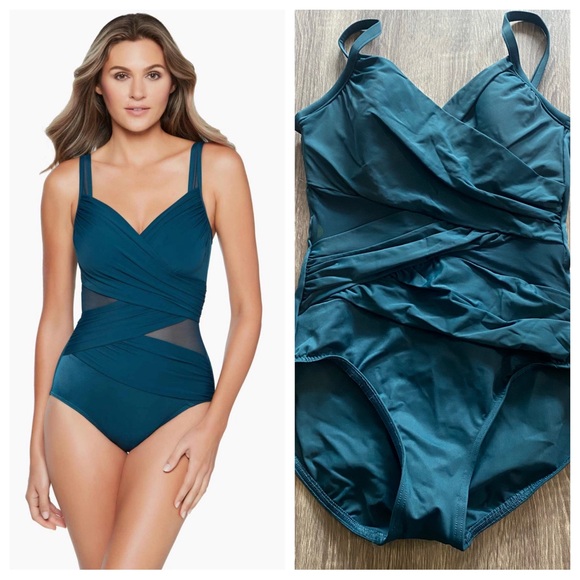 NEW MiracleSuit Mystique ruched one piece swimsuit - Picture 1 of 6